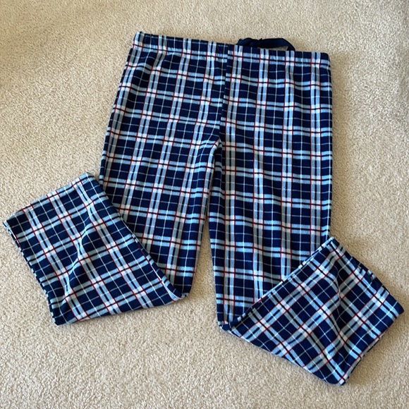 Super Comfy Mens Plaid Pull String Fleece Lounge Pants Size Large - Picture 4 of 8